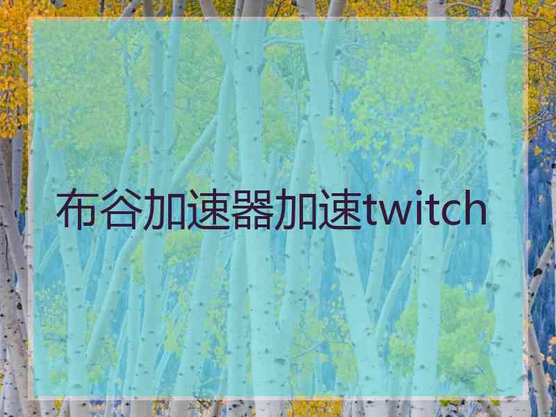布谷加速器加速twitch