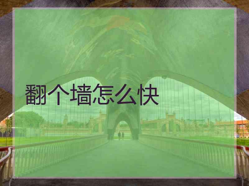 翻个墙怎么快
