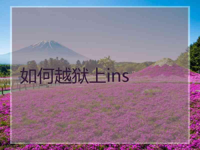 如何越狱上ins