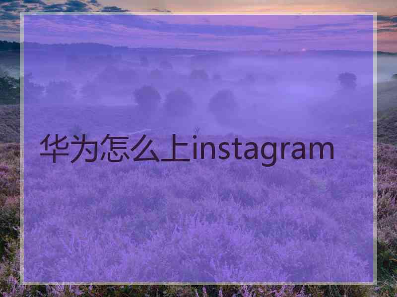 华为怎么上instagram