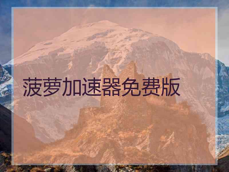 菠萝加速器免费版