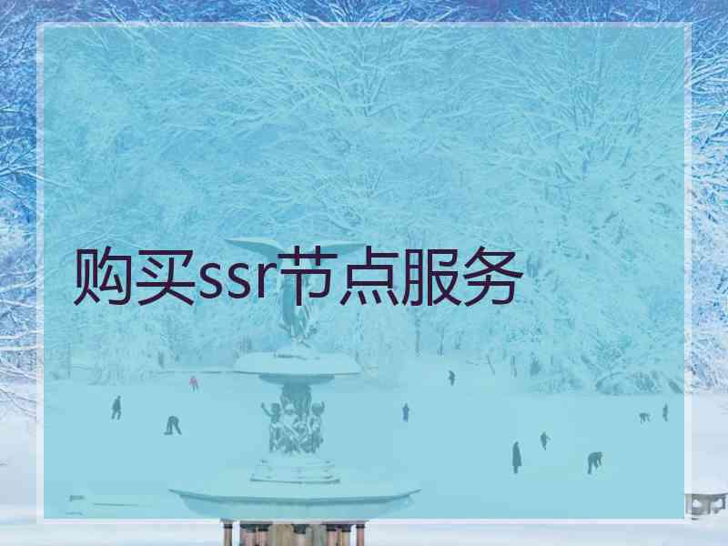 购买ssr节点服务