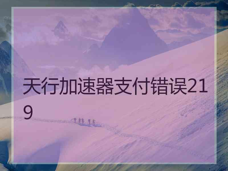 天行加速器支付错误219