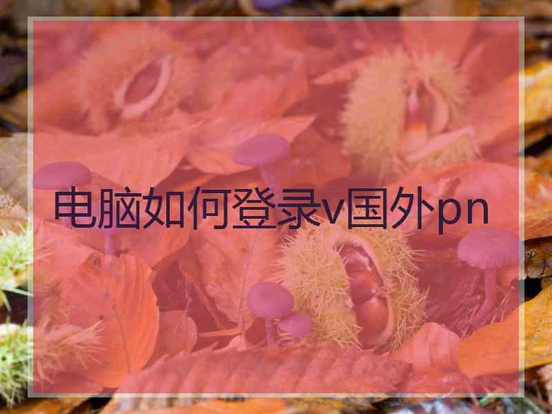 电脑如何登录v国外pn