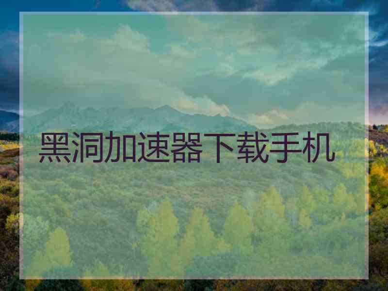 黑洞加速器下载手机