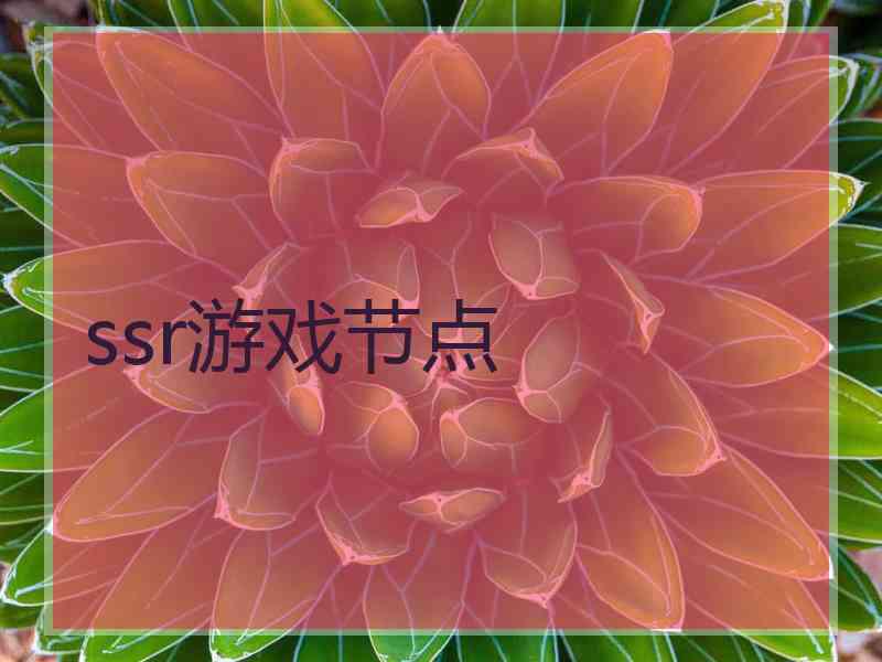ssr游戏节点