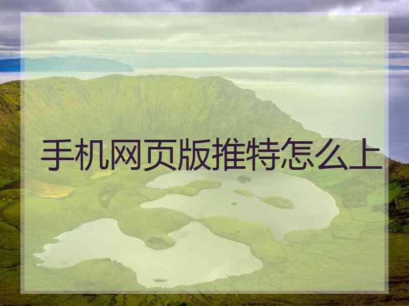手机网页版推特怎么上