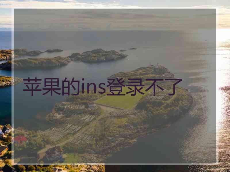 苹果的ins登录不了