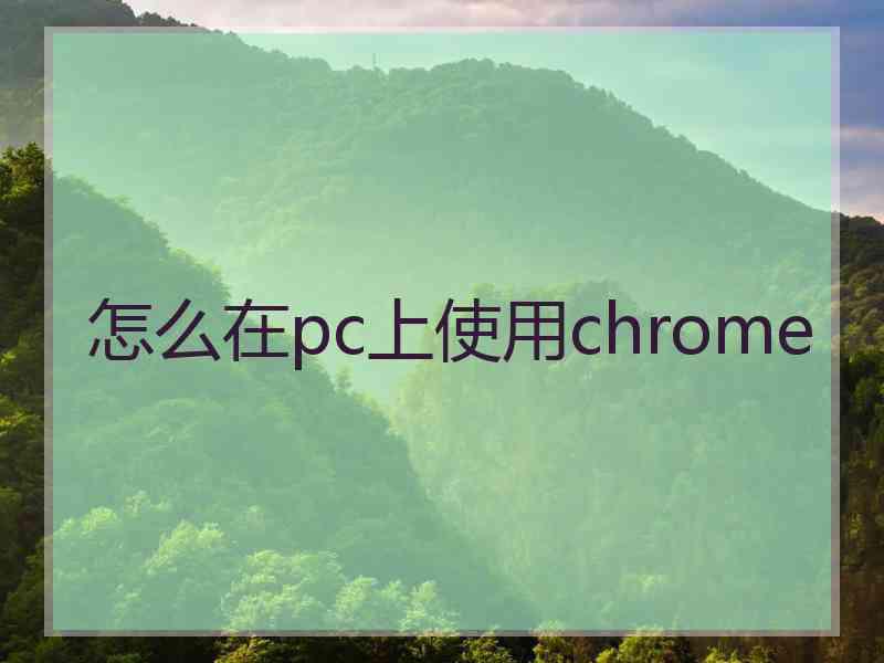 怎么在pc上使用chrome