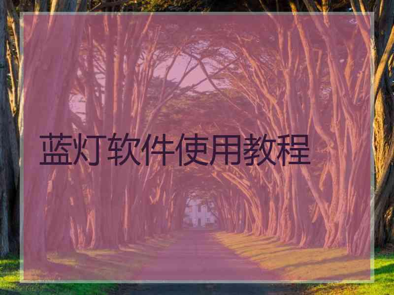 蓝灯软件使用教程