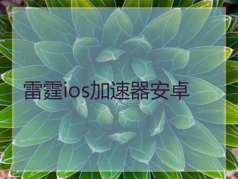 雷霆ios加速器安卓