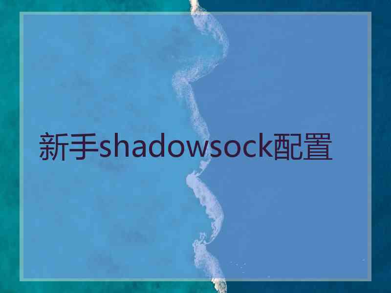新手shadowsock配置