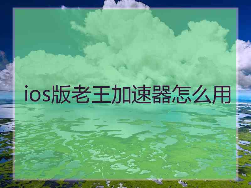 ios版老王加速器怎么用