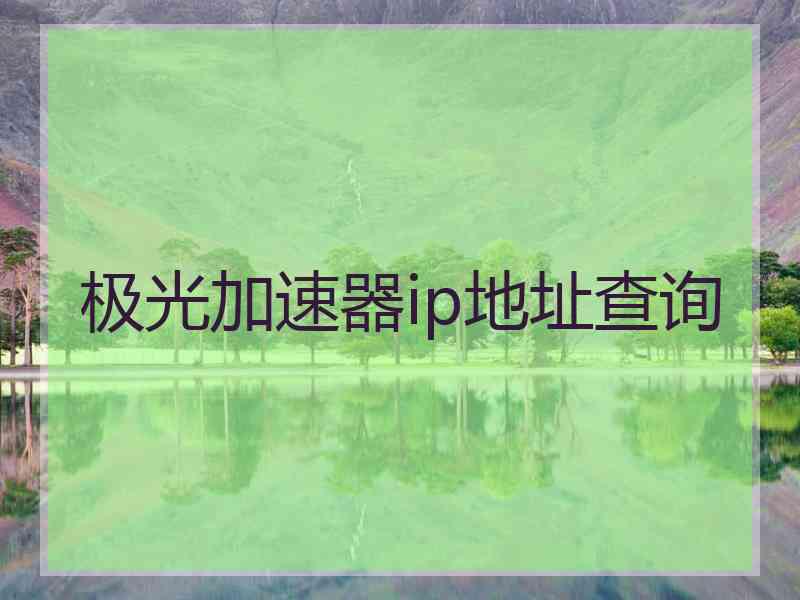 极光加速器ip地址查询