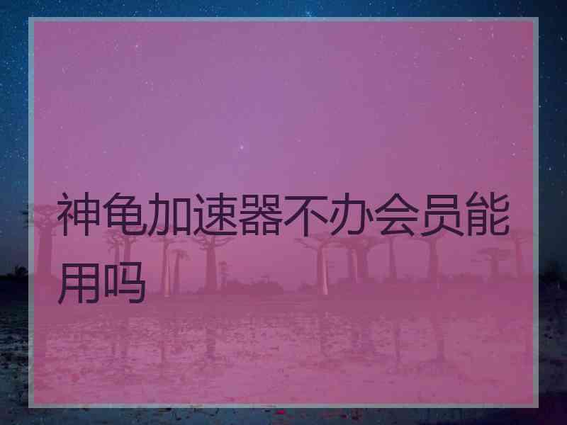 神龟加速器不办会员能用吗