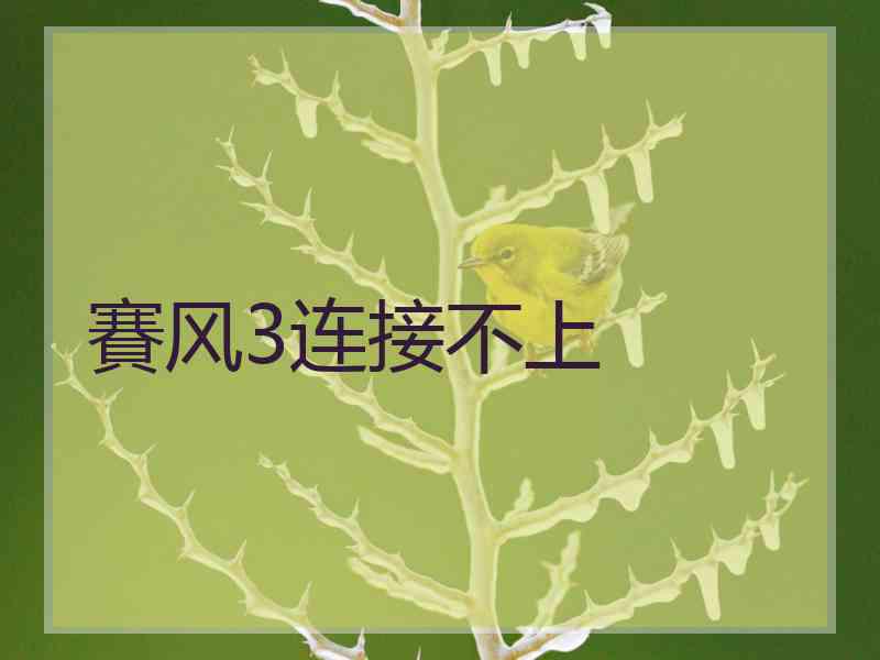 賽风3连接不上