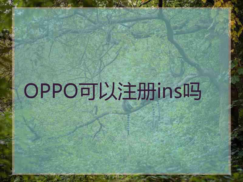 OPPO可以注册ins吗