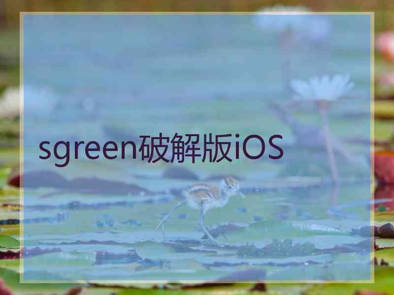 sgreen破解版iOS