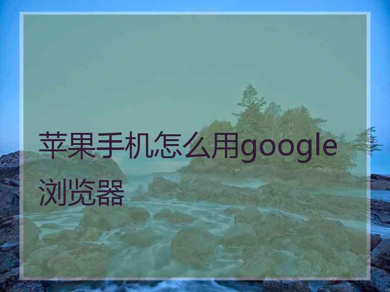 苹果手机怎么用google浏览器