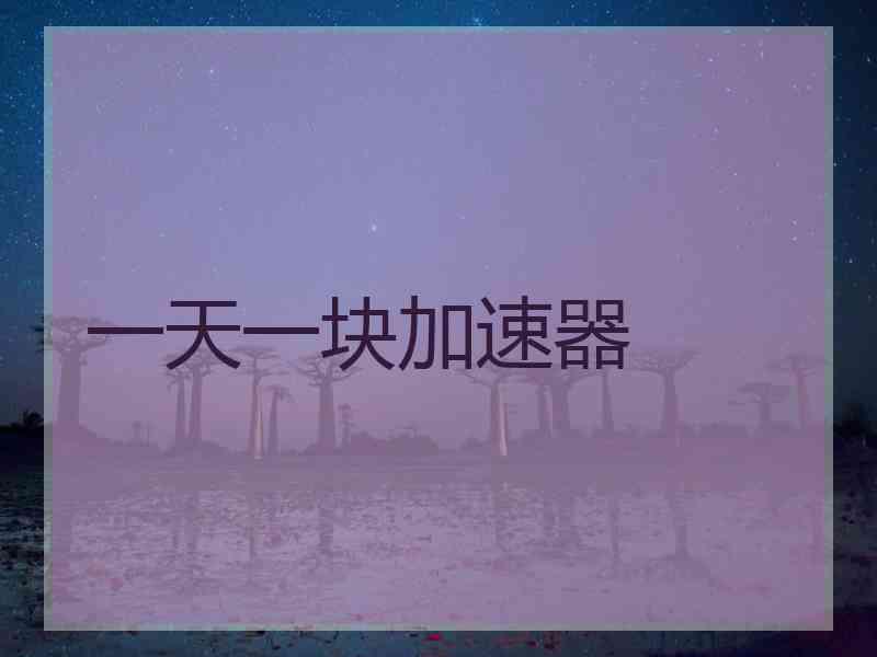 一天一块加速器
