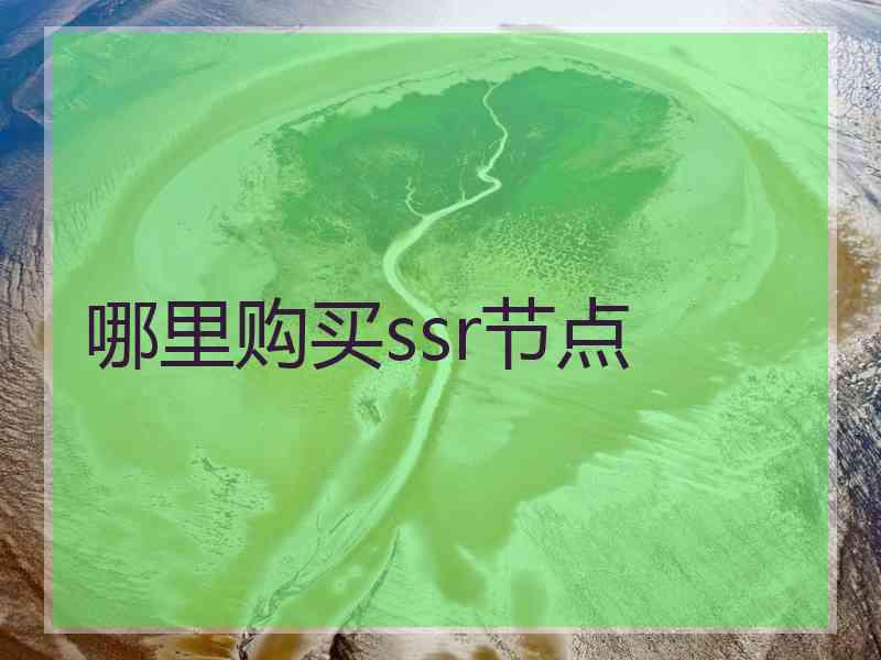 哪里购买ssr节点