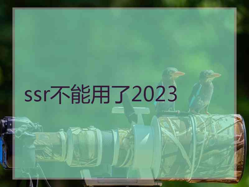 ssr不能用了2023